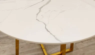 Juno Gold 90cm Round Dining Table