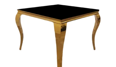 Louis Gold 1m Black Dining Table