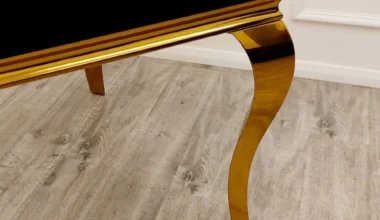 Louis Gold 1m Black Dining Table