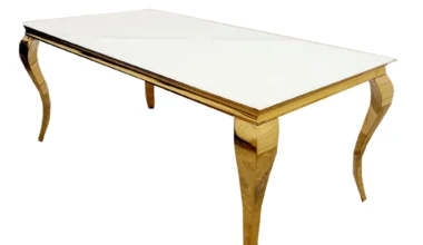 Louis Gold 1.5 White Dining Table 