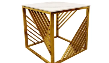 Azure Gold Lamp Table