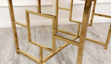 Geo Gold Lamp Table