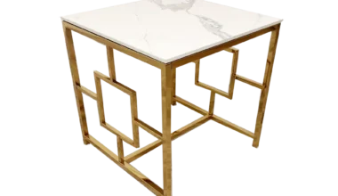 Geo Gold Lamp Table