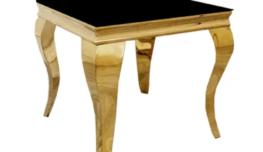 Louis Gold Black Lamp Table