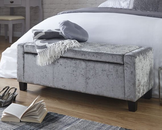 Verona CRUSHED VELVET OTTOMAN STORAGE BENCH