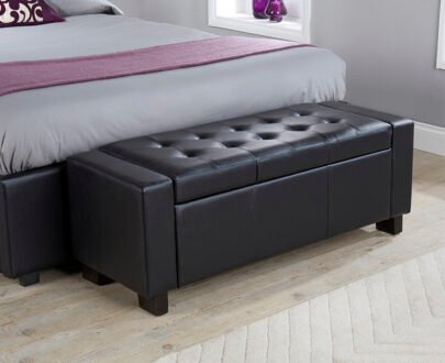 VERONA FAUX LEATHER OTTOMAN STORAGE BENCH