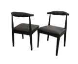 Elsa Wooden Wishbone Chair with Matt Black Seat